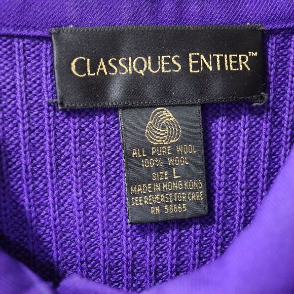 Classiques Entier Vintage Royal Purple Shackett Sweater Top LG - Picture 9 of 10